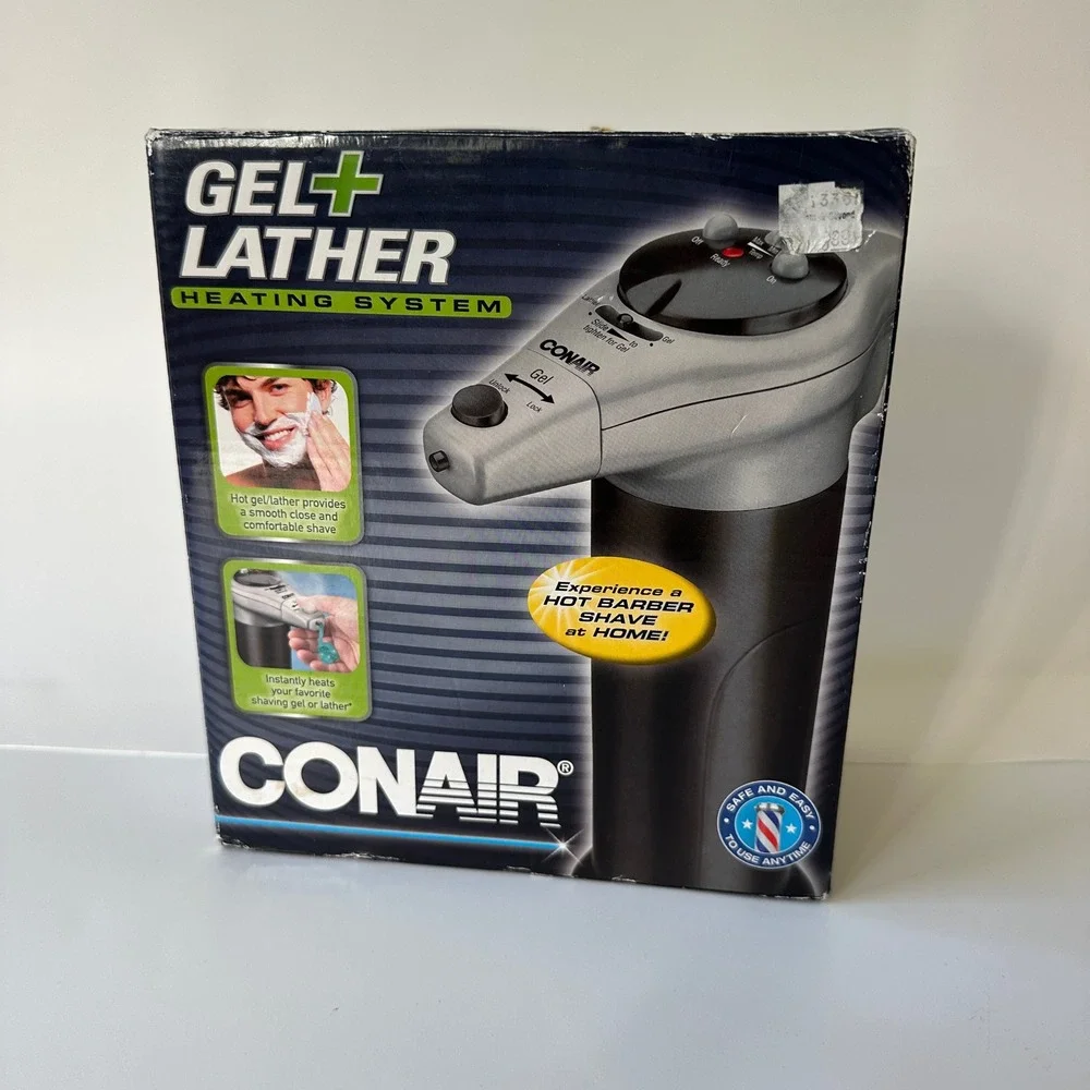 Conair Shaving Gel Lather Heating System HGL1R Black Silver Hot Barber Shave OS